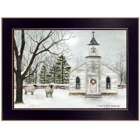 "I Heard the Bells on Christmas" by Billy Jacobs, Ready to Hang Framed Print, Black Frame