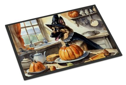 NEW German Shepherd Fall Kitchen Pumpkins Doormat Front Door Mat Indoor Outdoor Rugs for Entryway, Non Slip Washable Low Pile, 18H X 27W