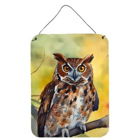 NEW Eastern Screech Owl Wall or Door Hanging Prints Aluminum Metal Sign Kitchen Wall Bar Bathroom Plaque Home Decor Front Door Plaque, 12x16