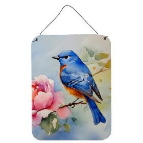 NEW Bluebird Wall or Door Hanging Prints Aluminum Metal Sign Kitchen Wall Bar Bathroom Plaque Home Decor Front Door Plaque, 12x16, Multicolor