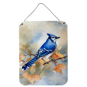 NEW Blue Jay Wall or Door Hanging Prints Aluminum Metal Sign Kitchen Wall Bar Bathroom Plaque Home Decor Front Door Plaque, 12x16, Multicolor