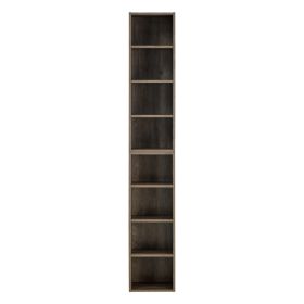 8-Tier Media Tower Rack, CD DVD Slim Storage Cabinet with Adjustable Shelves, Tall Narrow Bookcase Display Bookshelf for Home Office