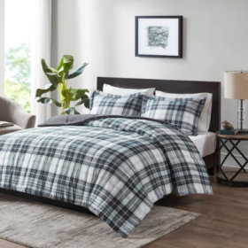 Scotchgard Down  All Season Comforter Set (Option: Navy grey-King)